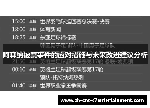 阿森纳被禁事件的应对措施与未来改进建议分析